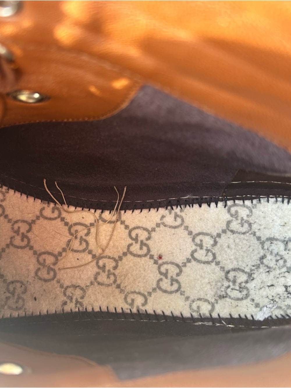 Men’s Gucci Imprime Crocodile Canvas GG High-Top Sneakers - Brown, Size 16 - Picture 14 of 15